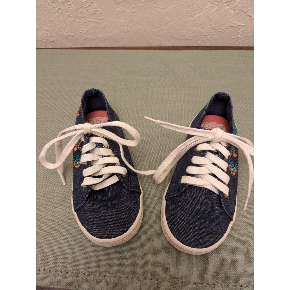 Disney Elena of Avalor Kids Denim Embroidered Sneakers Toddler Size 9 Toddler